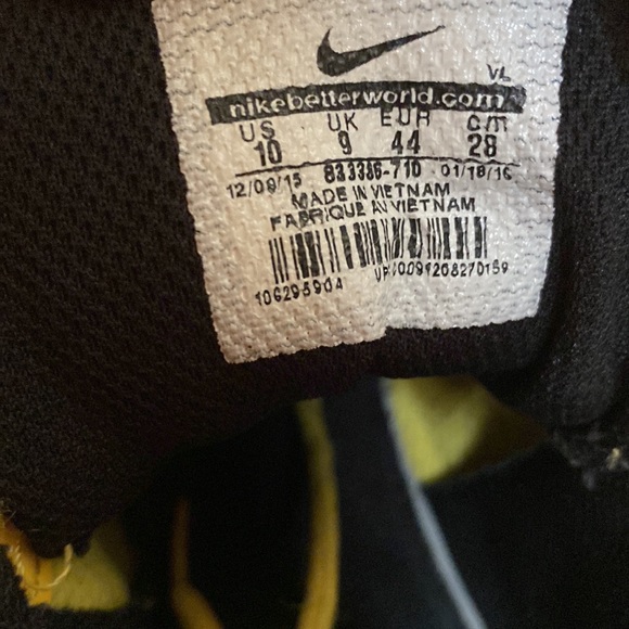 Nike Men’s Nike Field General Pro TD Football Cleats, Black and Yellow, Size 10 - Picture 8 of 8